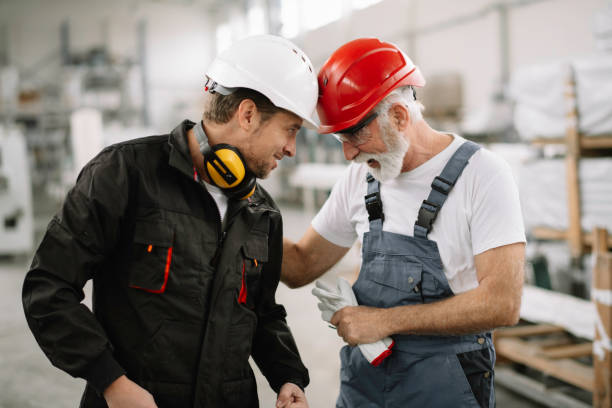 istock Colleagues working together in factory. 1223549982