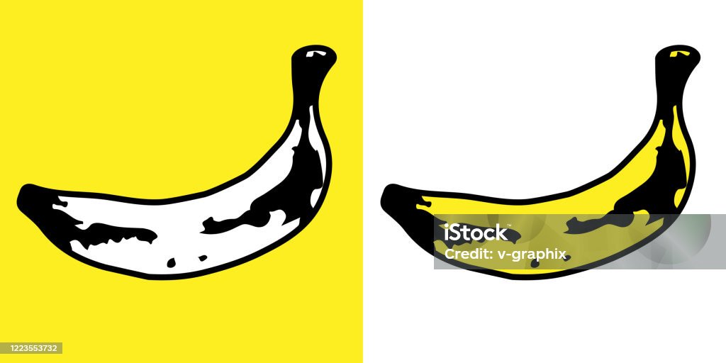 yellow black banana cute vector illustration background Banana stock vector