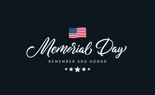 ilustraciones, imágenes clip art, dibujos animados e iconos de stock de texto del día de los caídos. - us memorial day