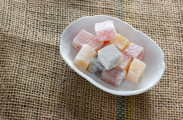 istock colorful Turkish delights in the plate 1223556927