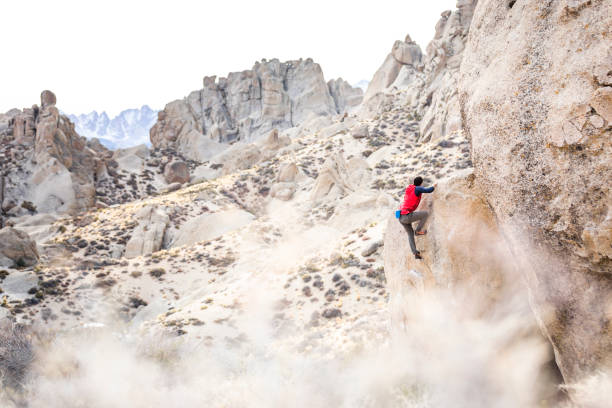 istock Rock climber bouldering in Bishop California 1223557974