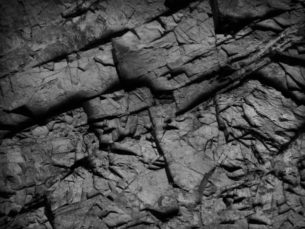 istock Black and white background. Black grunge background. Rock texture. Close-up. 1223558867