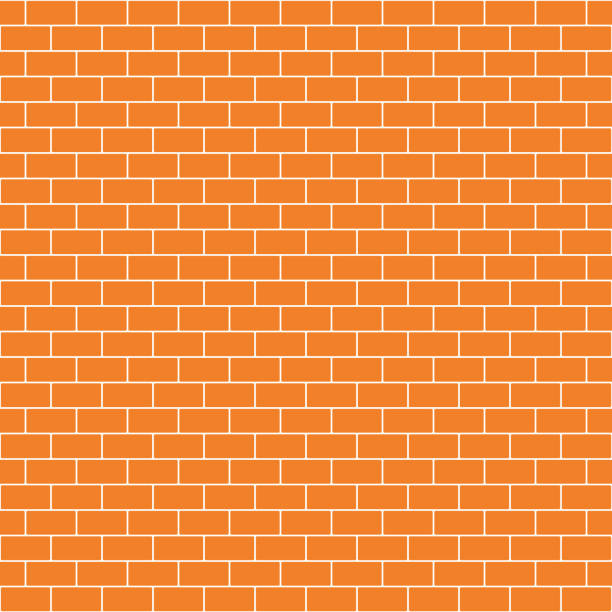 kafelek metra bez szwu wzór - brick backgrounds orange brick wall stock illustrations