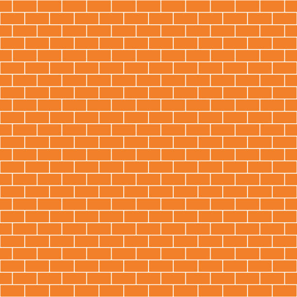 метро плитка бесшовные шаблон - brick backgrounds orange brick wall stock illustrations