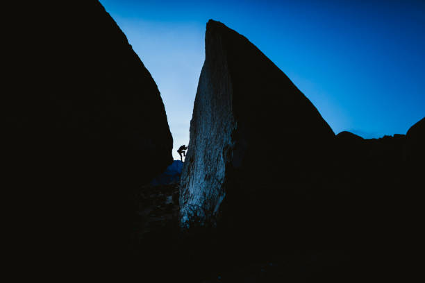 istock Rock climber bouldering in Bishop California 1223559160