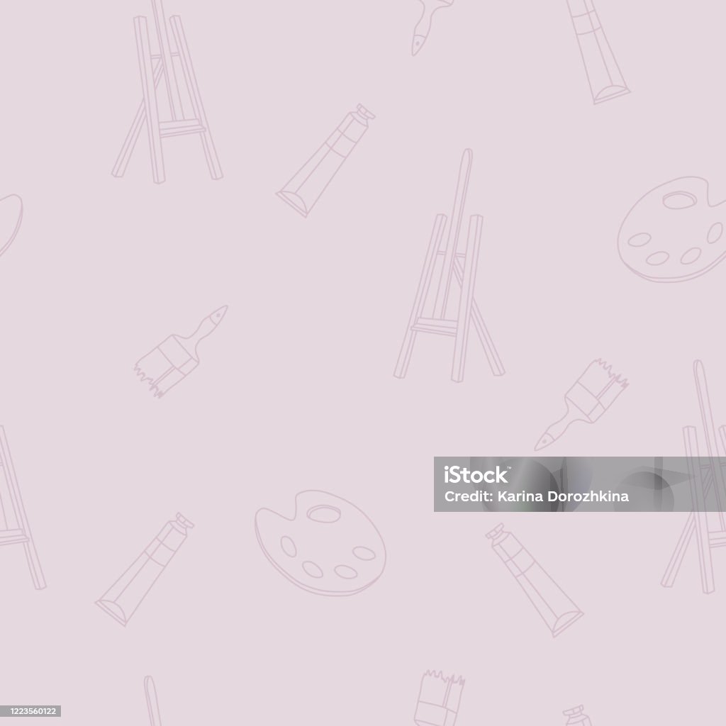 Artist Tools Pattern Vector Seamless Pattern With Artists Tools Stock Illustration ...