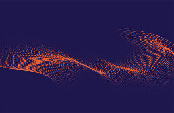 ilustraciones, imágenes clip art, dibujos animados e iconos de stock de fondo de la tecnología del patrón de onda abstracta - cyberspace technology abstract orange