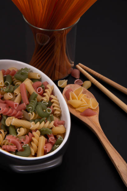 istock Pasta in different shapes and colors. 1223567164