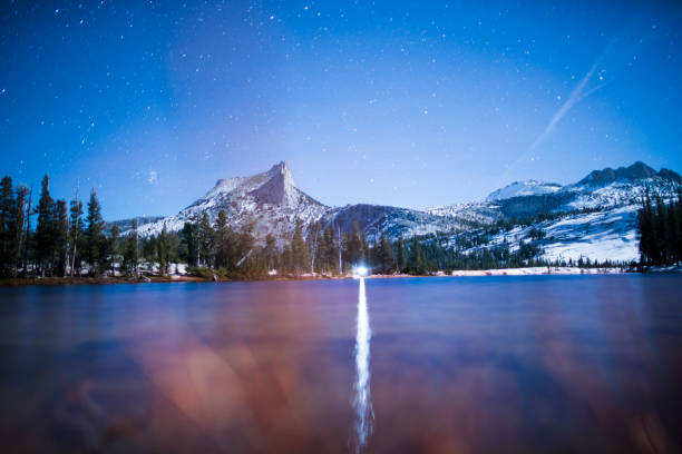Reflections of solitude and beauty on Cathedral Lakes, Yosemite California