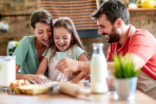 istock Happy family in the kitchen 1223573934