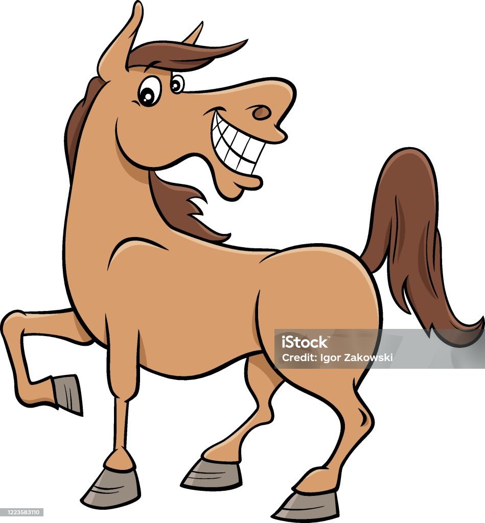 Ilustración de Personaje Animal De Granja De Caballos De Dibujos Animados y  más Vectores Libres de Derechos de Caballo - Familia del caballo - iStock