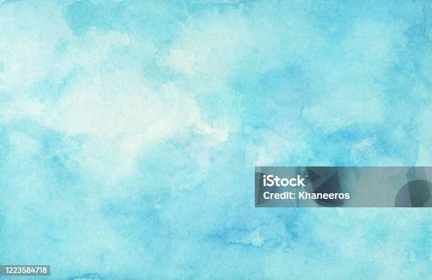 Ilustración de Cielo Y Nubes De Acuarela Pintados A Mano y más Vectores Libres de Derechos de Fondos - Fondos, Pintura de acuarela, Con textura