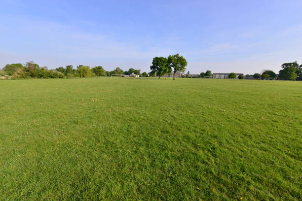 istock large playing field in Horley, Surrey in Springtime. 1223588804