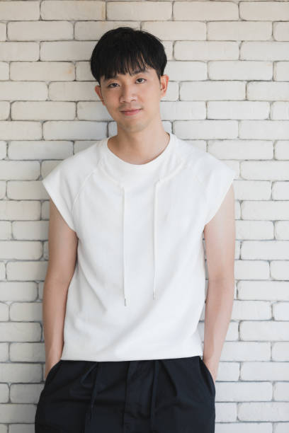 istock Sexy Asian model man standing and posing. 1223591480