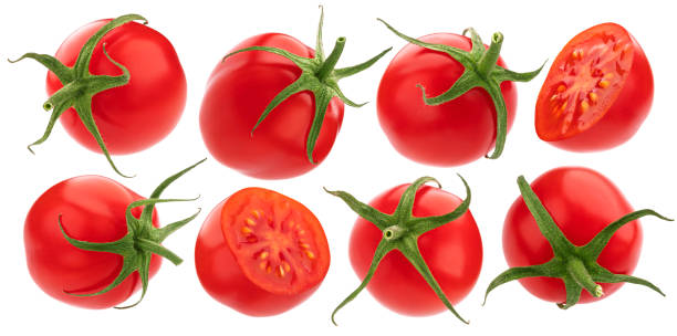 istock Cherry tomato isolated on white background with clipping path 1223592660