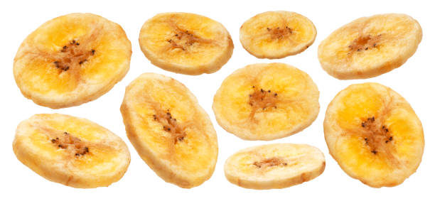 istock Dried banana slices isolated on white background with clipping path 1223592664