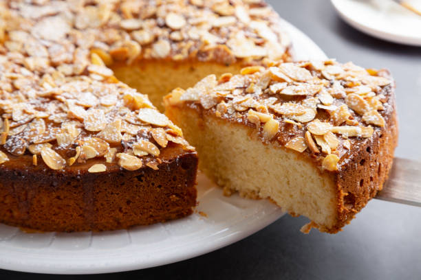 istock Sponge almond and lemon cake close up 1223594063