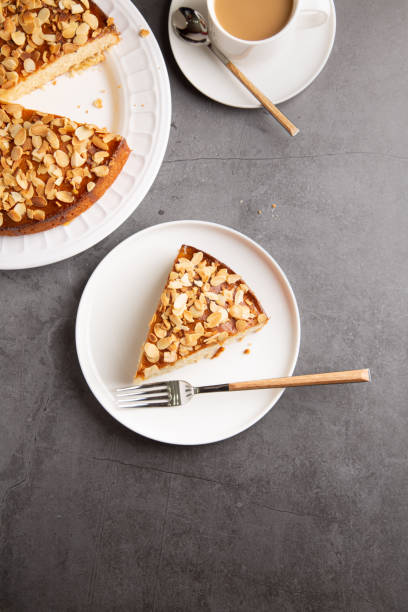 istock Traditional sponge almond cake with a cup of coffee 1223594064