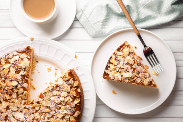 istock Sponge almond and lemon cake with a coffee 1223594068