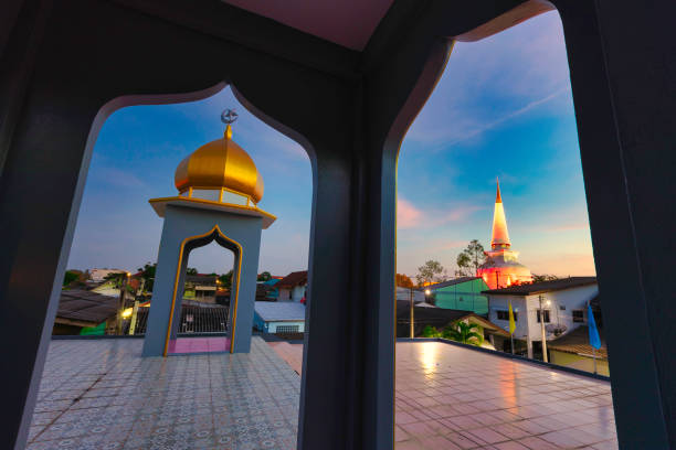 istock Islamic mosque and Buddhist temple 1223596599