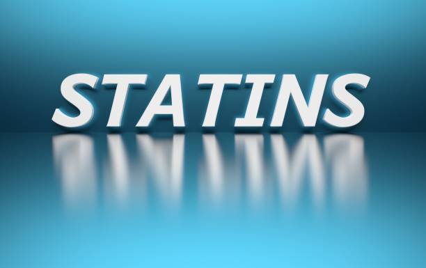 Word Statins on blue background Word STATINS written in bold white letters on blue background. 3d illustration. statin stock pictures, royalty-free photos & images