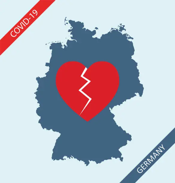 Vector illustration of Germany map coronavirus