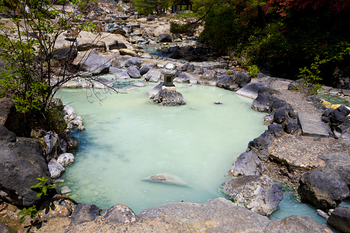 Sainokawara Park is hot spring garden that where is located in Kusatsu, Gunma, Japan.