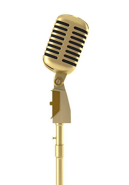 istock golden vintage microphone isolated on white background 122360268