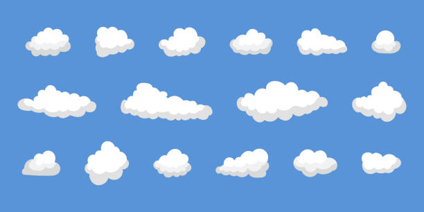 Set White Clouds Stock Illustration - Download Image Now - Abstract, Art,  Atmosphere - iStock