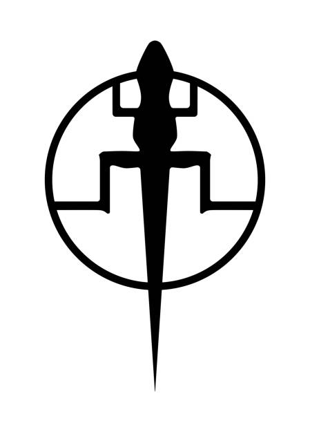 illustrations, cliparts, dessins animés et icônes de silhouette d’un lézard. tatouage, logo, signe, illustration vectorielle - salamandre