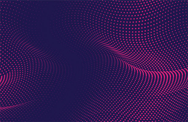 ilustraciones, imágenes clip art, dibujos animados e iconos de stock de fondo de la tecnología del patrón de onda abstracta - rosa color ilustraciones