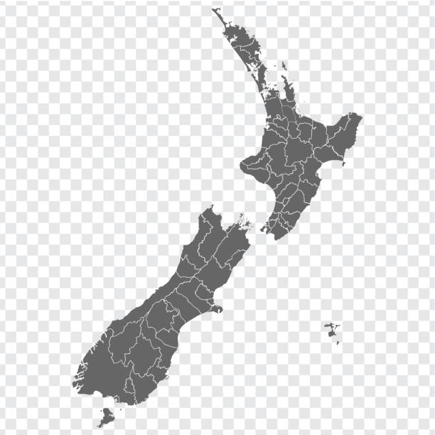 Blank map of  New Zealand. Districts of  New Zealand map. High detailed gray vector map of  New Zealand on transparent background for your web site design, logo, app, UI. EPS10. Blank map of  New Zealand. Districts of  New Zealand map. High detailed gray vector map of  New Zealand on transparent background for your web site design, logo, app, UI. EPS10. north island new zealand stock illustrations