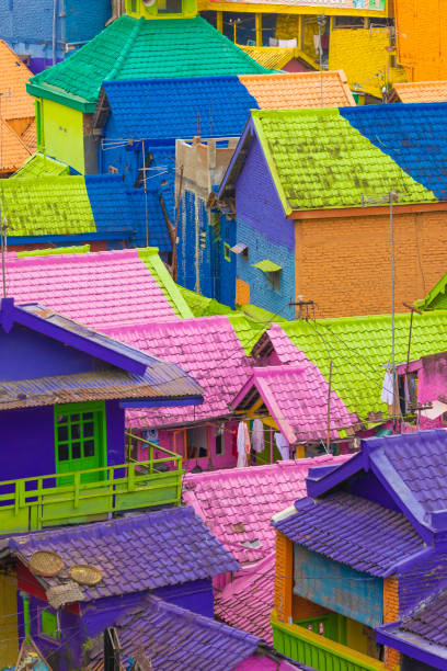 jodipan, malang şehrinde bir mahalle, endonezya - malang stok fotoğraflar ve resimler