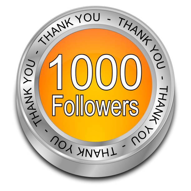 istock 1000 Followers Thank you button - 3D illustration 1223616900