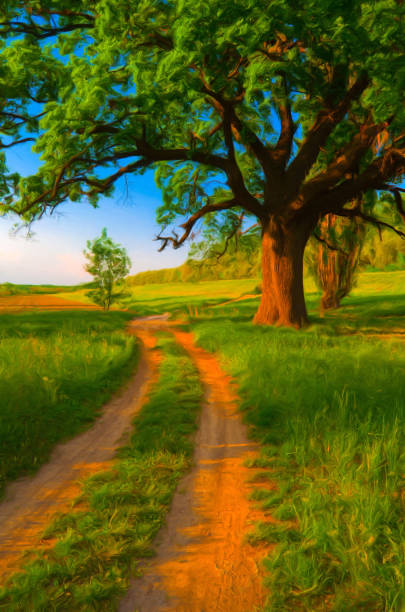 istock Oil landscape painting 1223618097