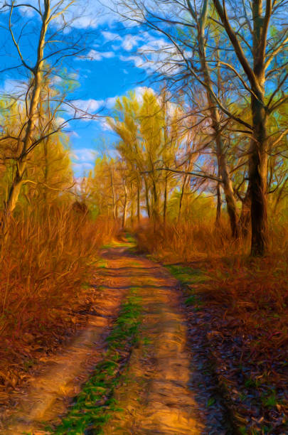 istock Oil landscape painting 1223619243