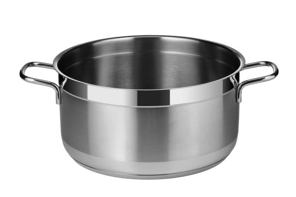istock Stainless steel pot isolated on white background 1223622269