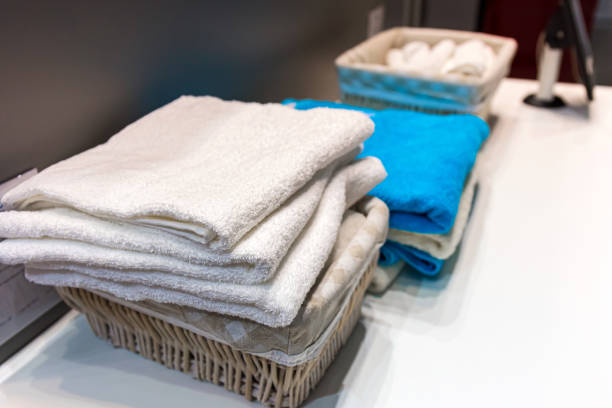 istock Clean bath towels for the bathroom. 1223625714