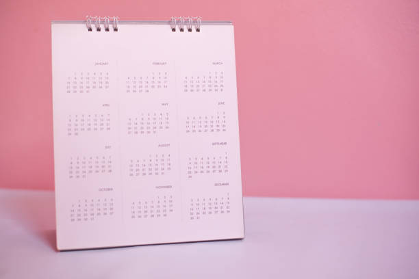 istock Close up calendar on pink background in planning concept. 1223627690
