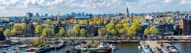istock Panorama of Amsterdam on a sunny day 1223631032