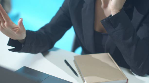 istock The boss calls and seriously talks on the phone 1223631178