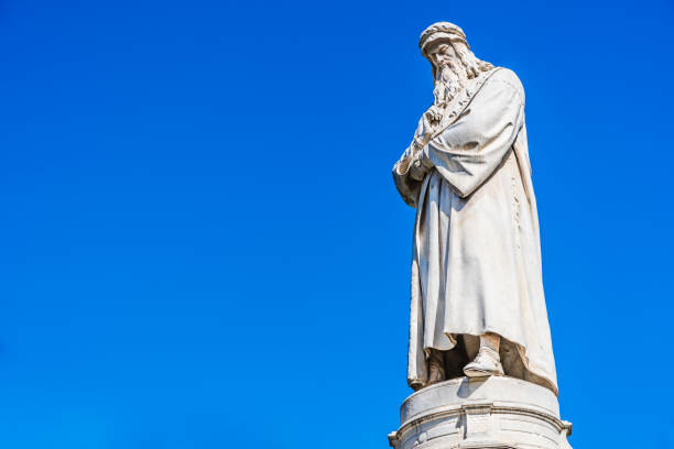 Statue of Leonardo da Vinci in Milan, Italy