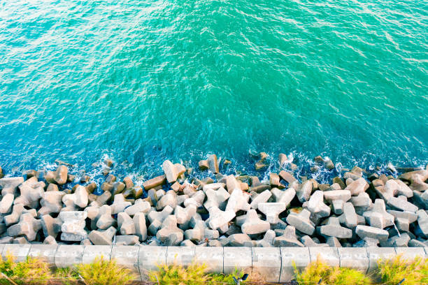 Tetrapod Breakwater in turquoise water