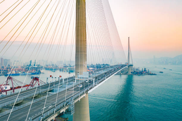 istock Drone view of Hong Kong Stonecutters' Bridge 1223632691