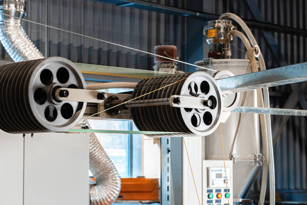 istock Cable production. Close up of a cable reel 1223633753