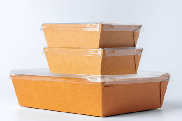 istock Cardboard brown  food box pack isolated on white background 1223634072