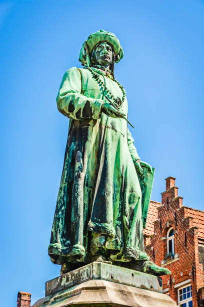 istock Statue of Jan Van Eyck in Bruges, Belgium 1223635403