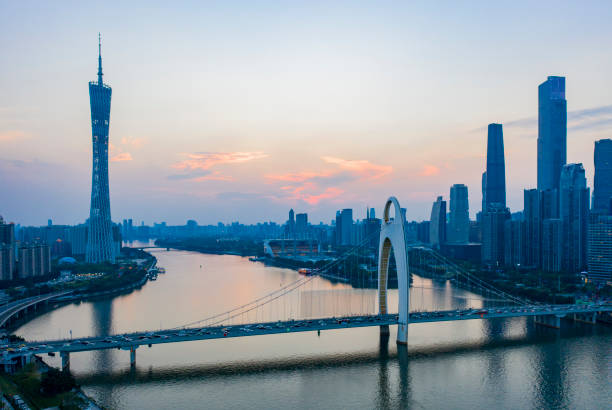 istock Guangzhou skyline in the evening 1223638143