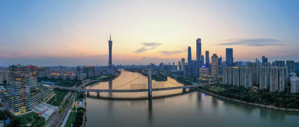 istock Guangzhou skyline in the evening 1223638226