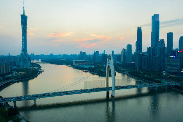 istock Guangzhou skyline in the evening 1223638293
